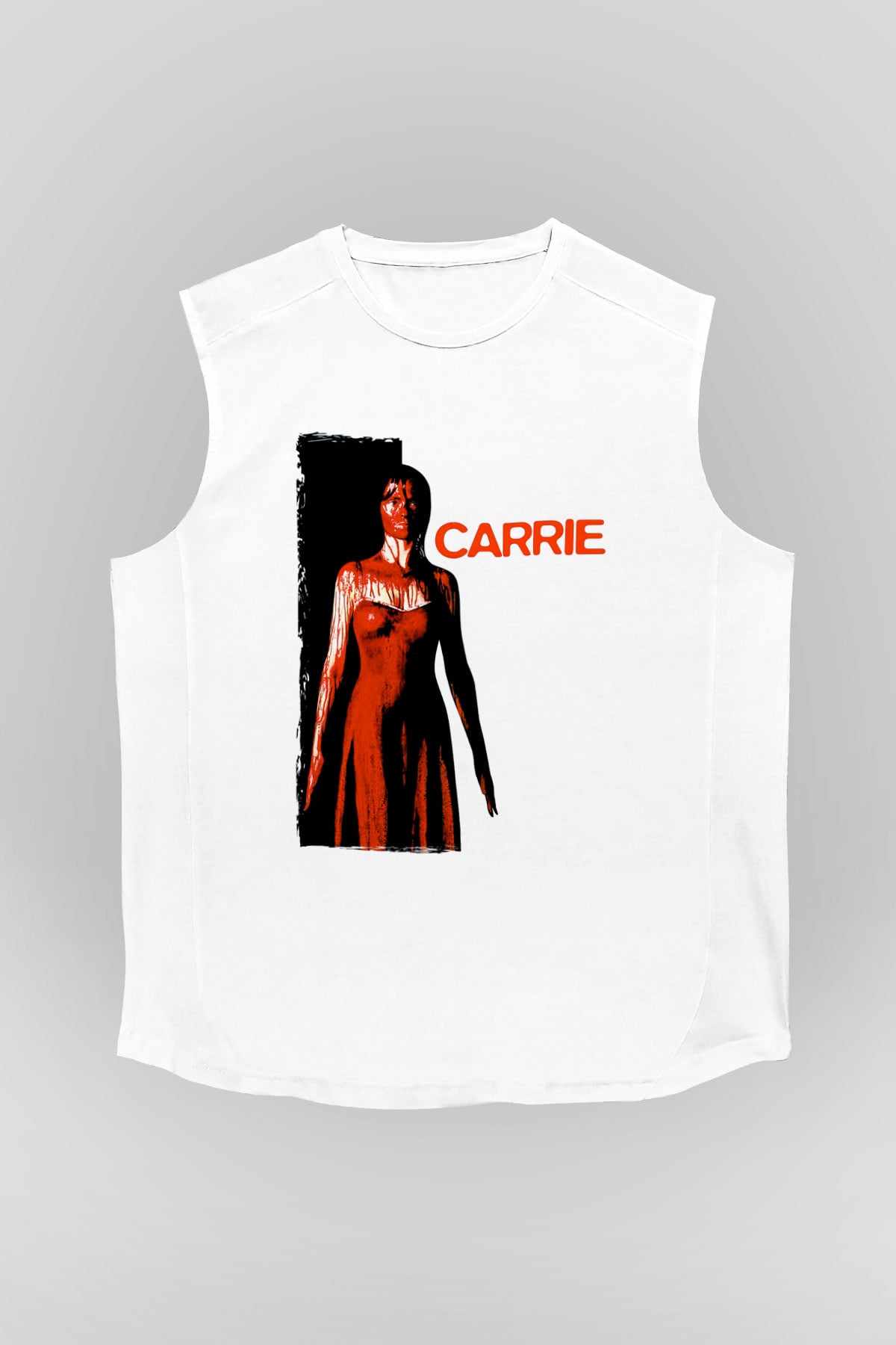 Carrie Beyaz Unisex  Kolsuz Tişört