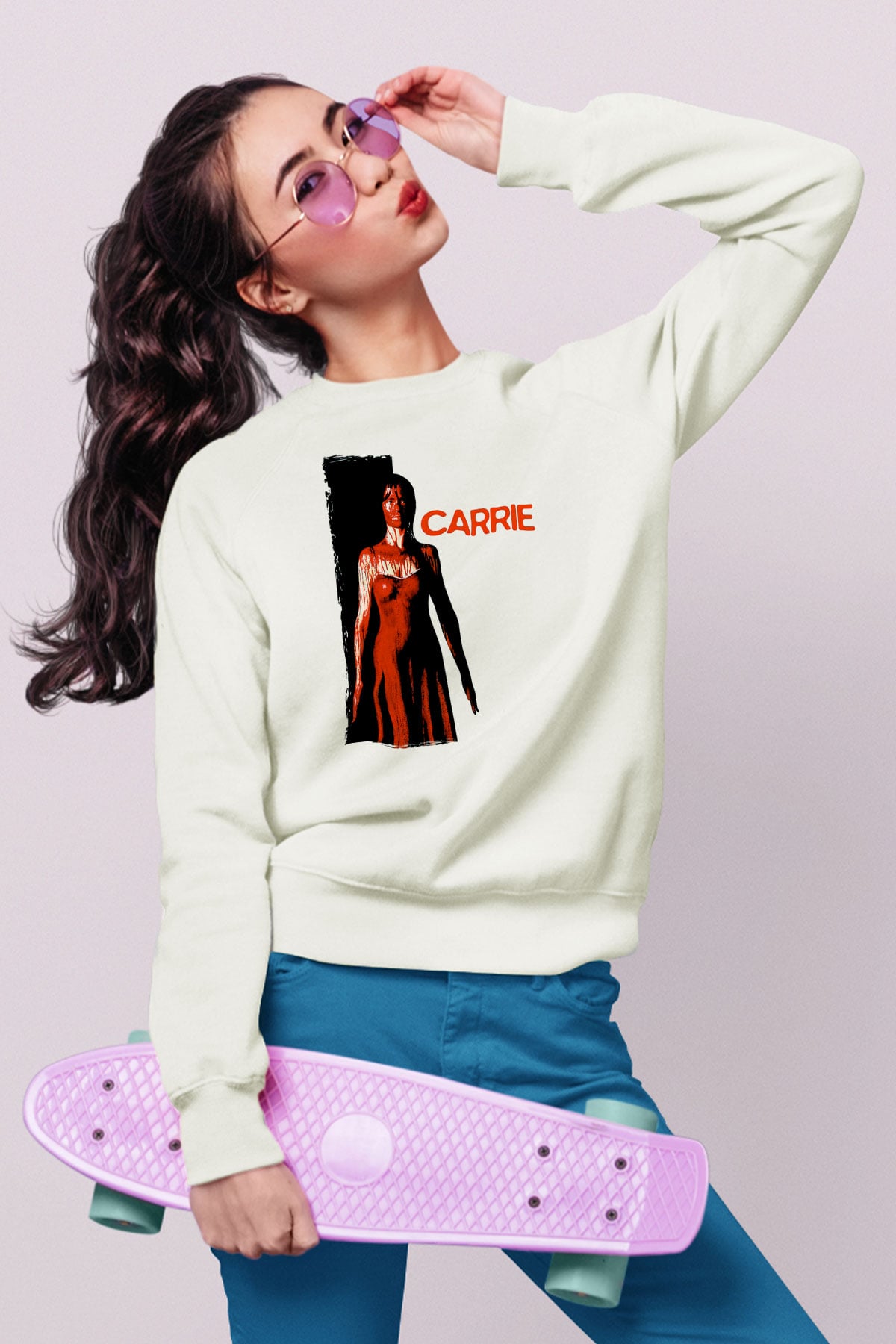 Carrie Beyaz Unisex  Sweatshirt