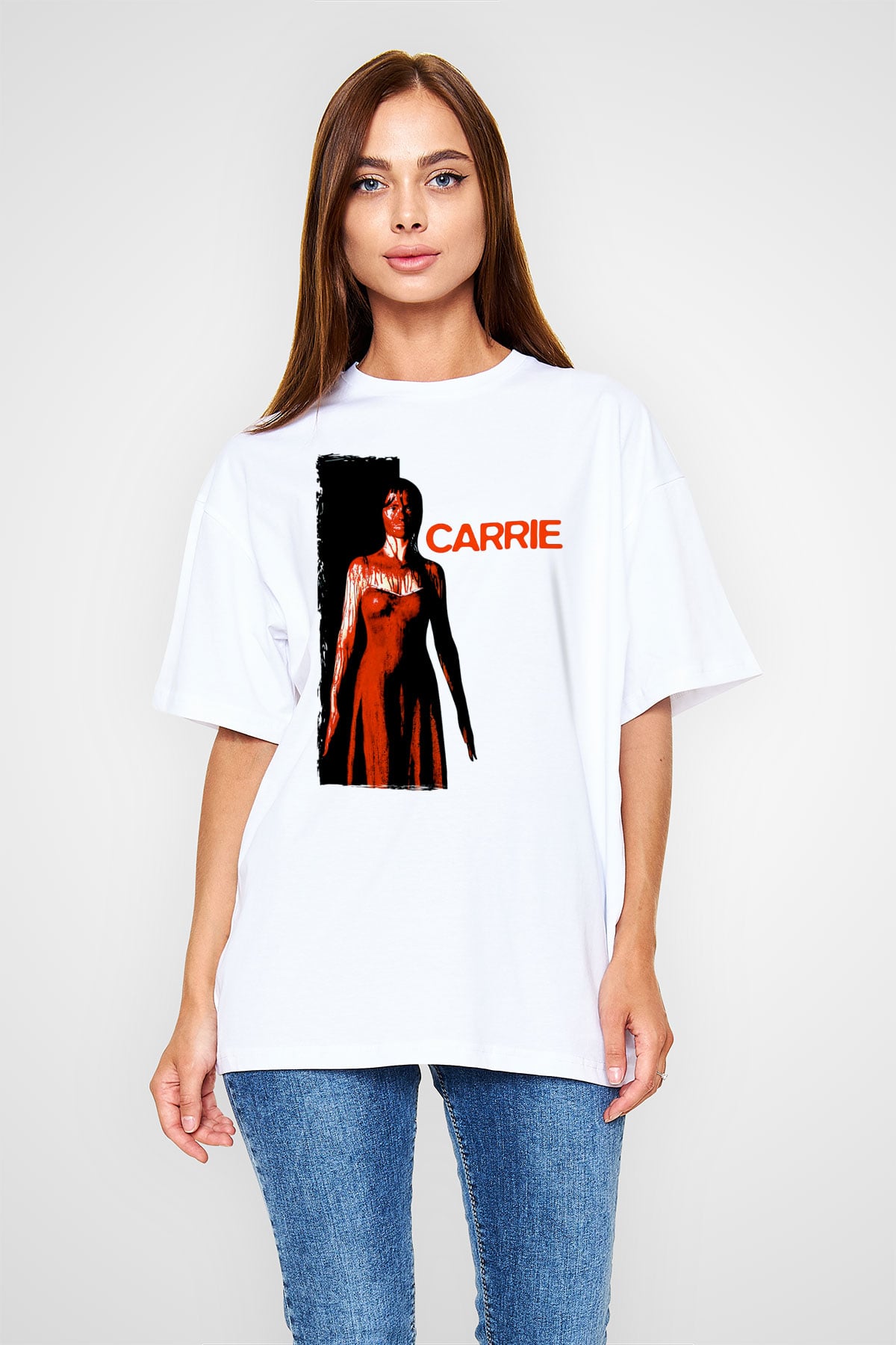 Carrie Beyaz Unisex Tişört