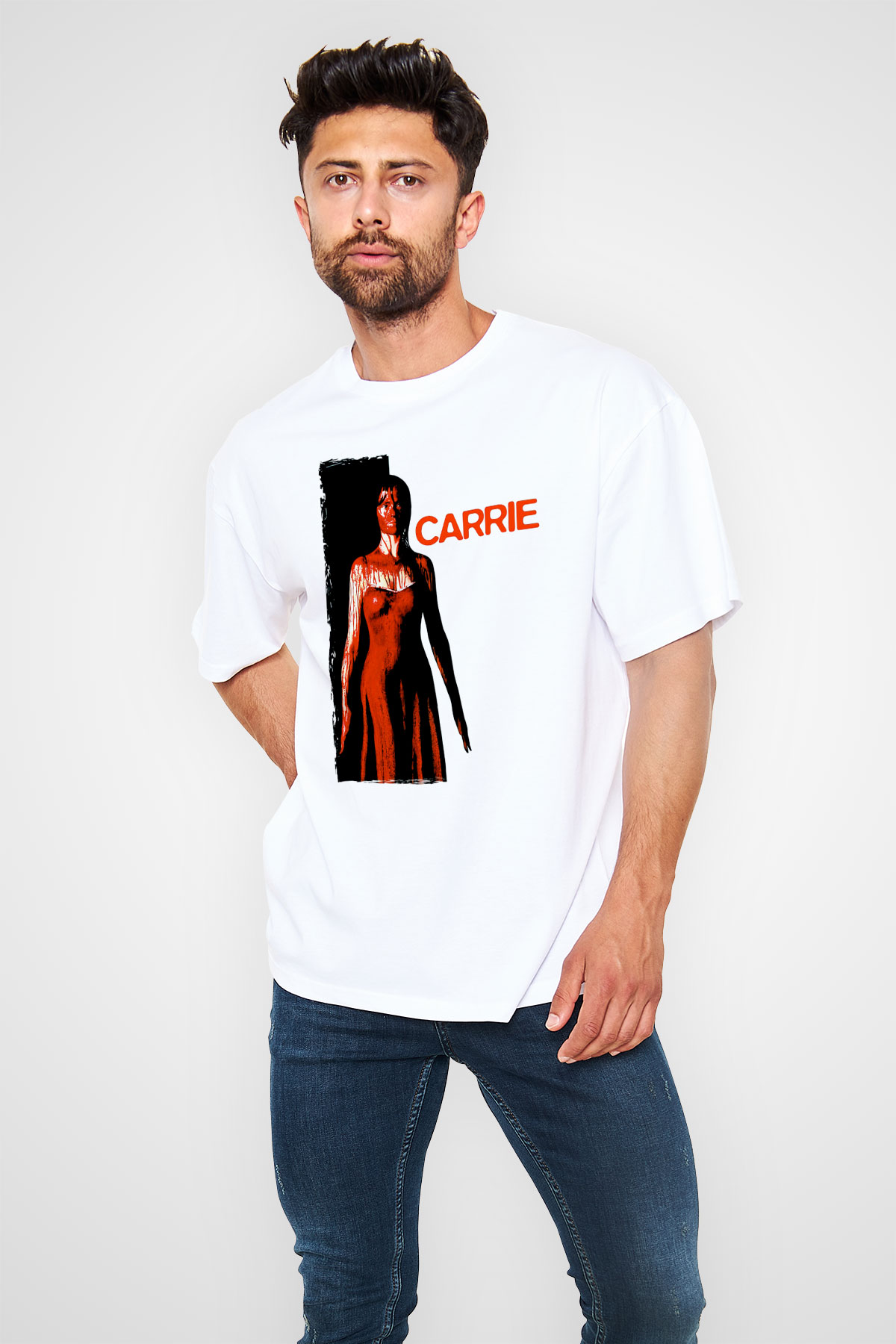 Carrie Beyaz Unisex Tişört