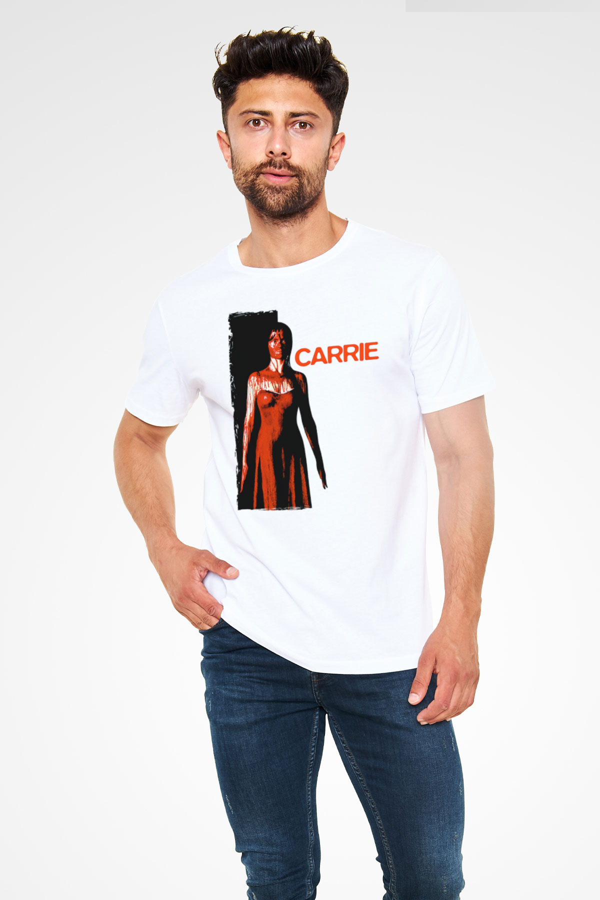 Carrie Beyaz Unisex Tişört