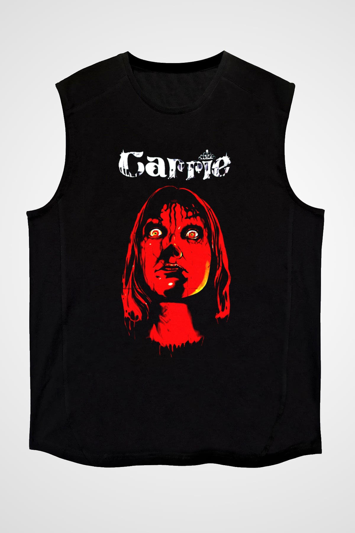 Carrie Siyah Unisex  Kolsuz Tişört