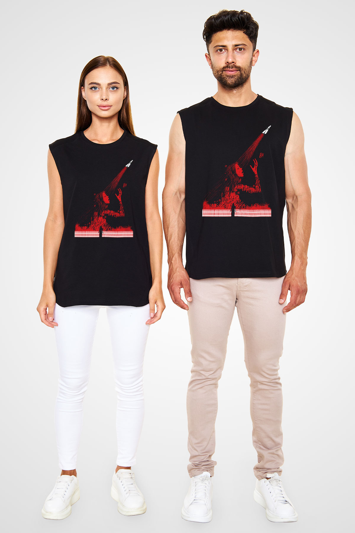 Carrie Siyah Unisex Kolsuz Tişört