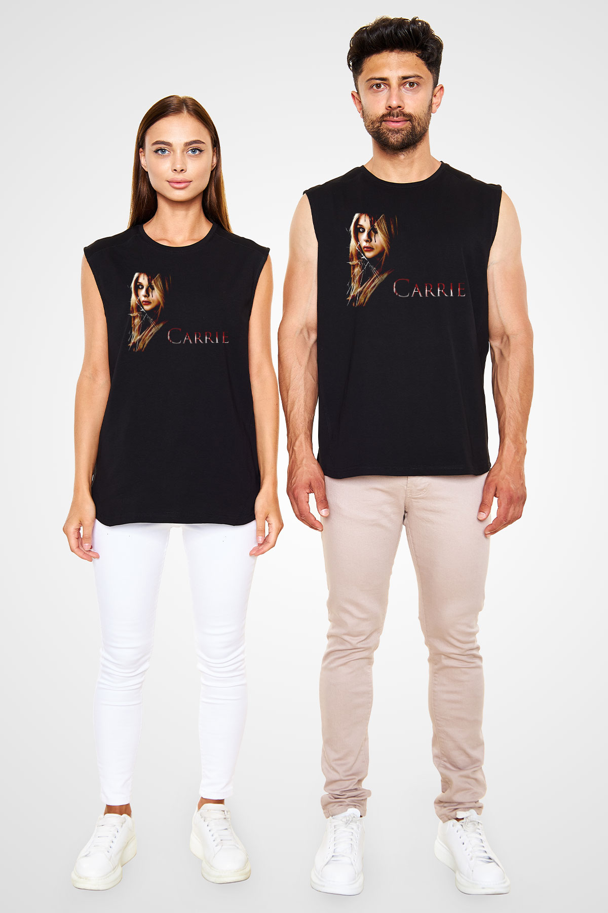 Carrie Siyah Unisex  Kolsuz Tişört