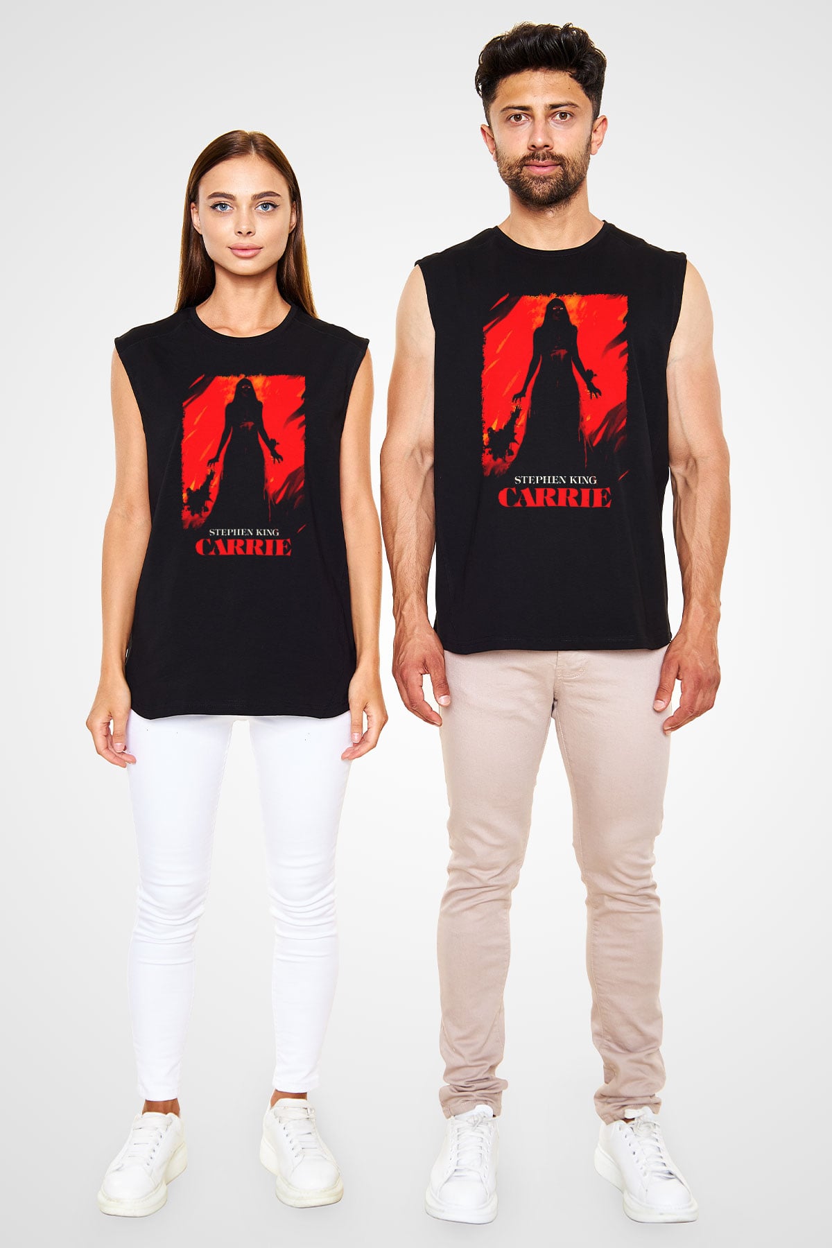 Carrie Siyah Unisex  Kolsuz Tişört