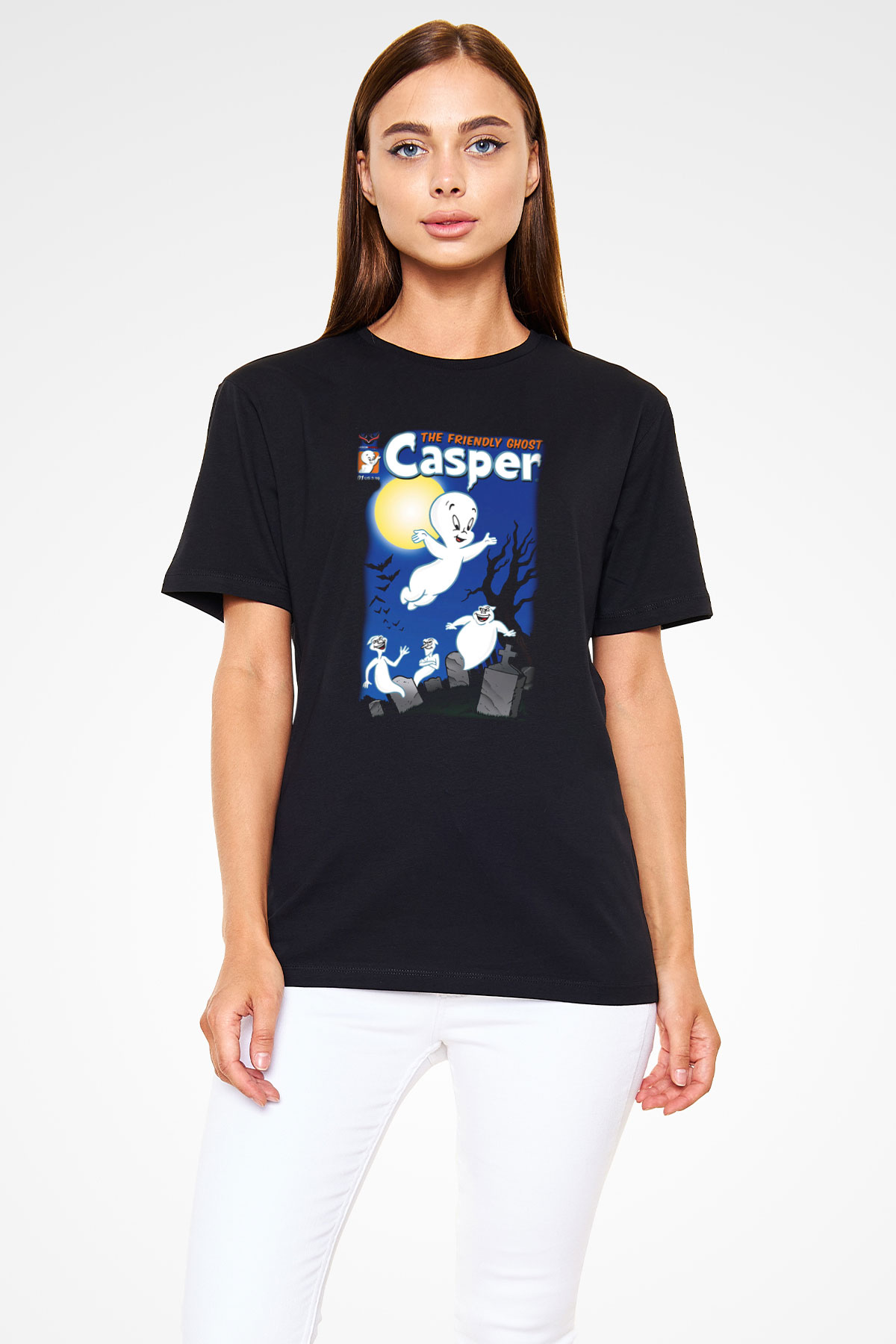 Casper the Friendly Ghost Siyah Unisex Tişört