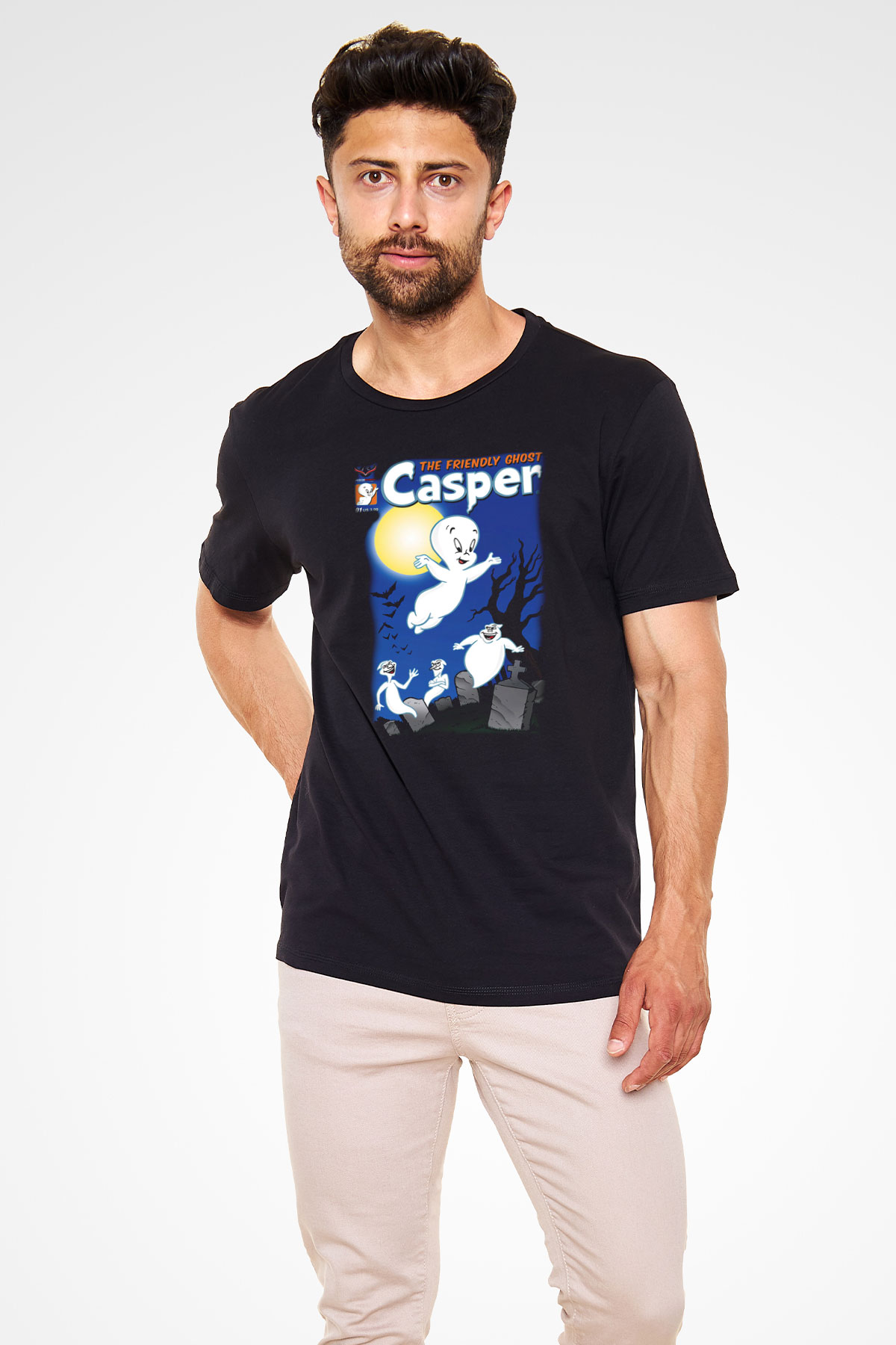 Casper the Friendly Ghost Siyah Unisex Tişört