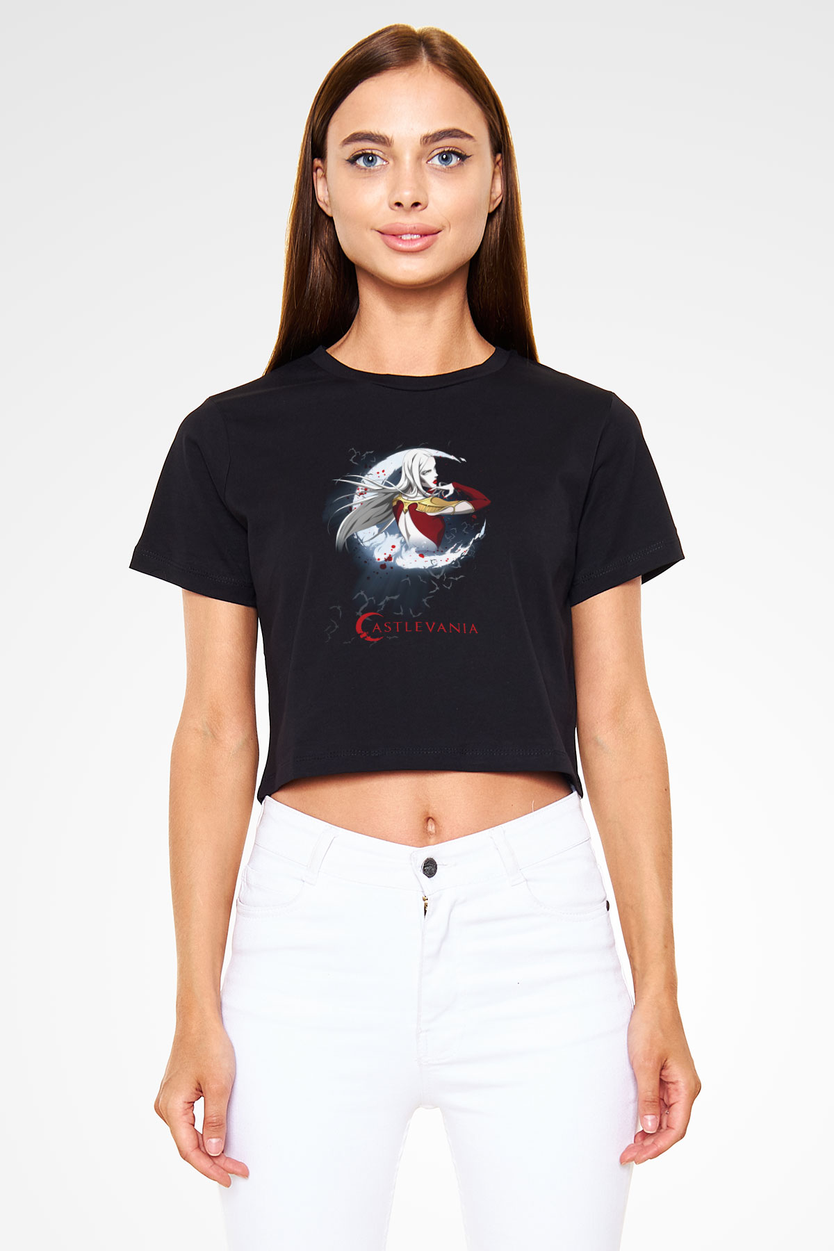 Castlevania: Lords of Shadow Siyah  Crop Top Tişört