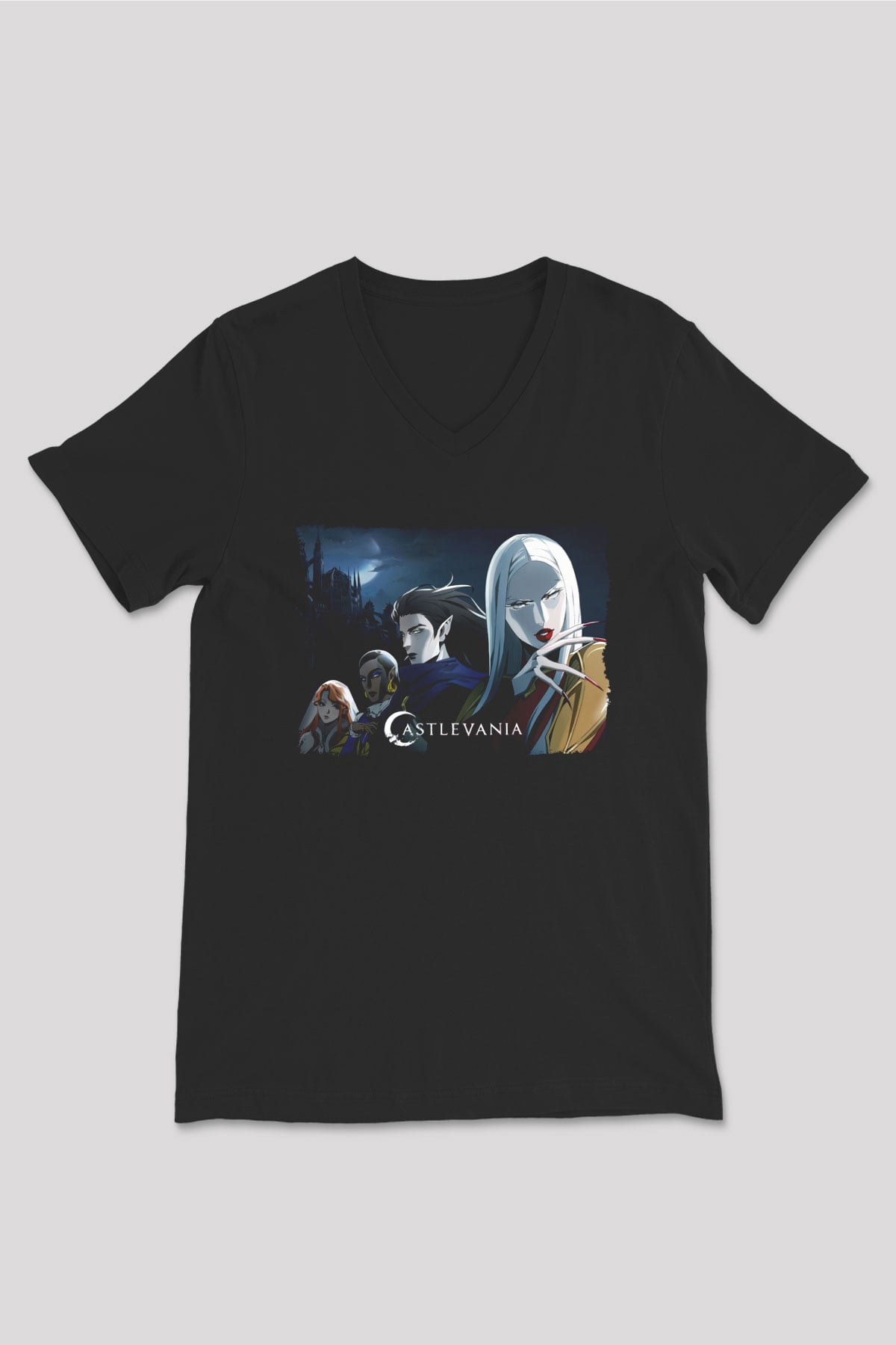 Castlevania: Lords of Shadow Siyah Unisex V Yaka Tişört