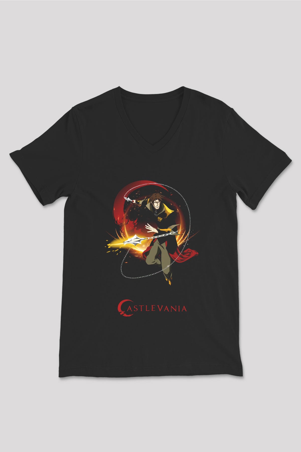 Castlevania: Lords of Shadow Siyah Unisex V Yaka Tişört