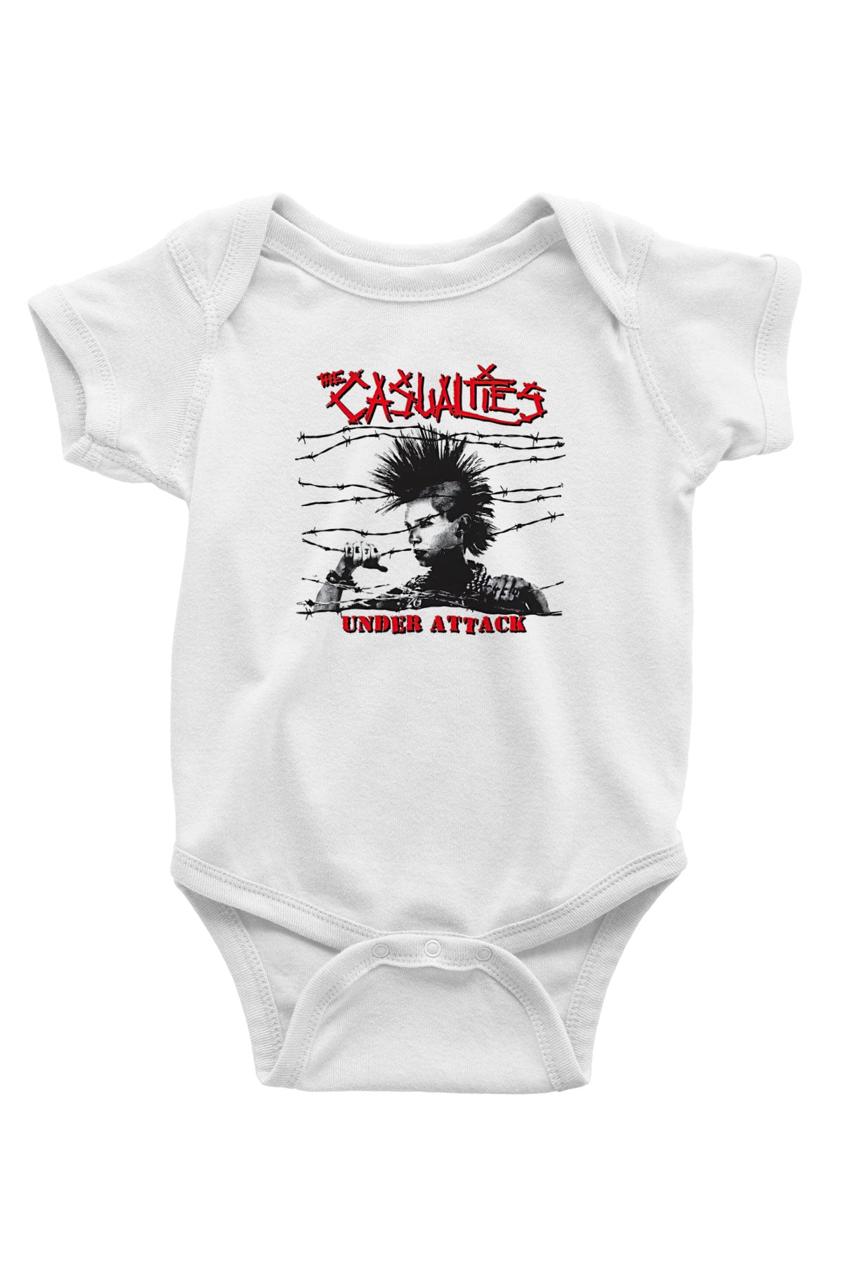 Casualties Baskılı Beyaz Unisex Bebek Body - Zıbın