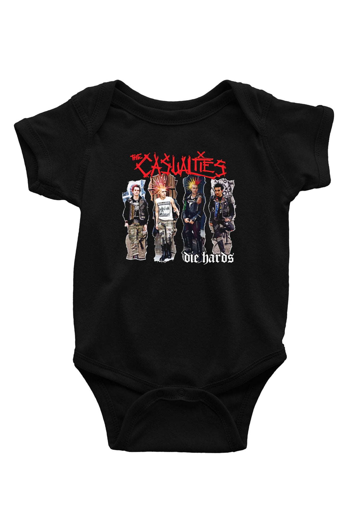 Casualties Baskılı Unisex Siyah Bebek Body - Zıbın
