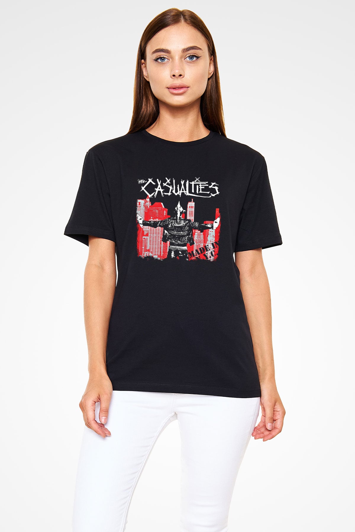 Casualties Baskılı Unisex Siyah Tişört