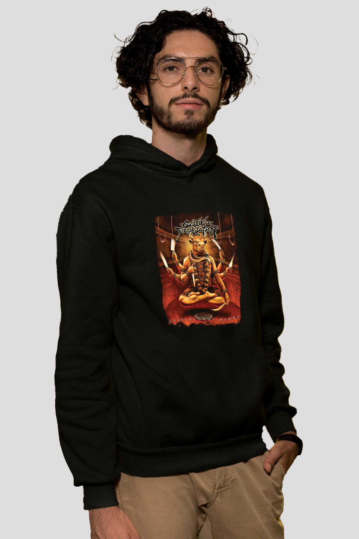 Cattle Decapitation Baskılı Unisex Siyah Hoodie