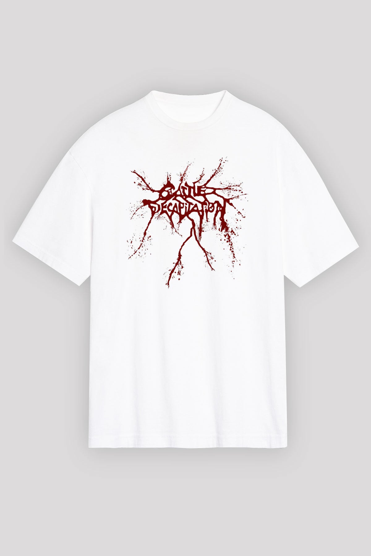 Cattle Decapitation Beyaz Unisex Oversize Tişört T-Shirt
