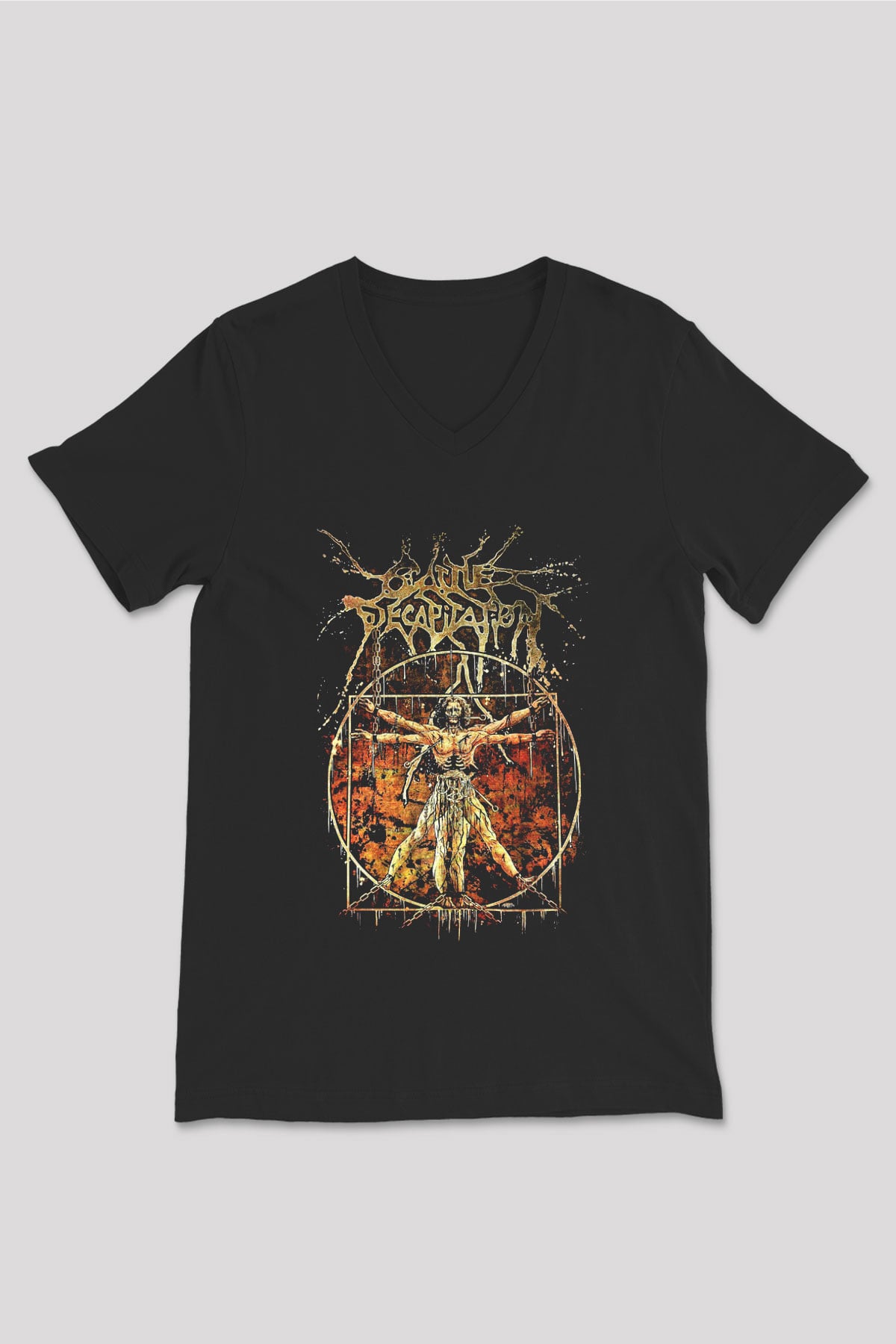 Cattle Decapitation Siyah Unisex V Yaka Tişört T-Shirt