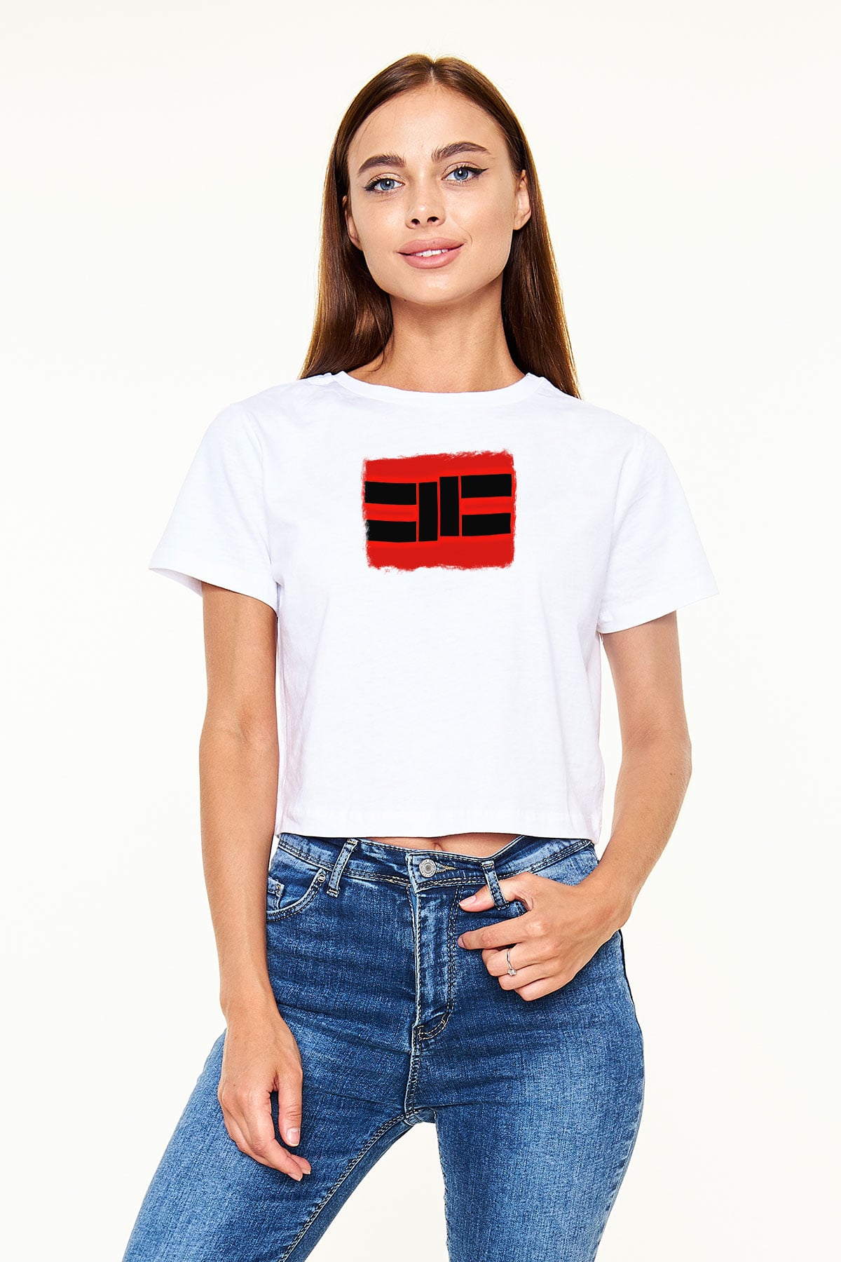 Cavalera Conspiracy Baskılı Unisex Beyaz Crop Top Tişört