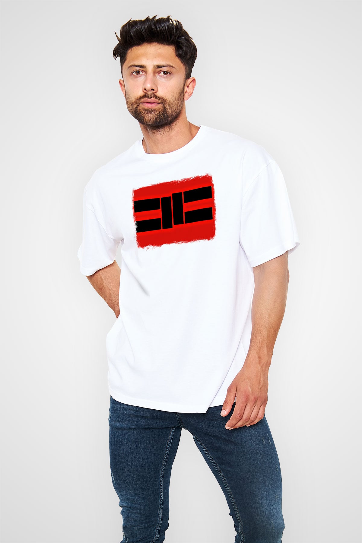 Cavalera Conspiracy Baskılı Unisex Beyaz Oversize Tişört