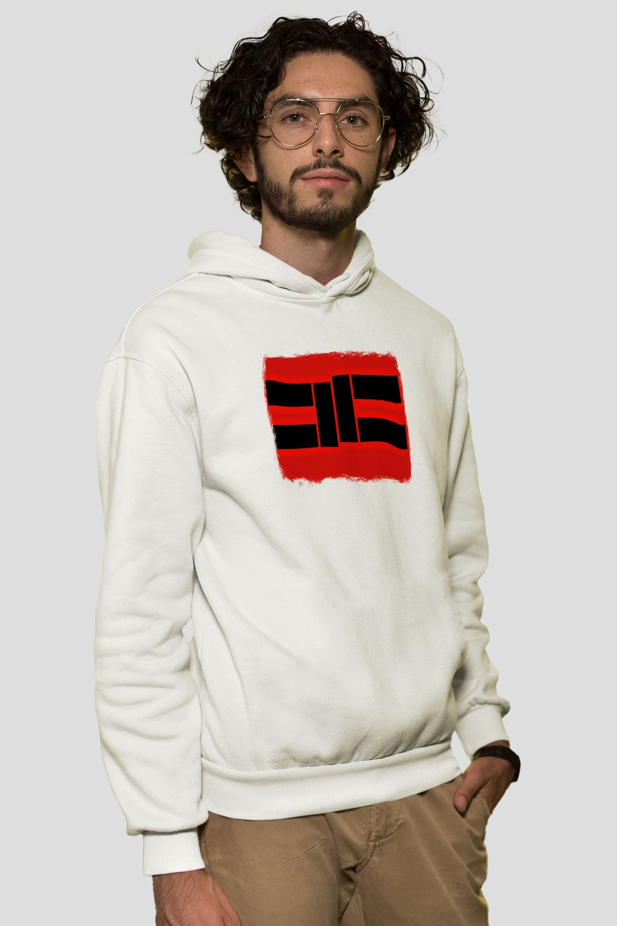 Cavalera Conspiracy Baskılı Unisex Beyaz Hoodie