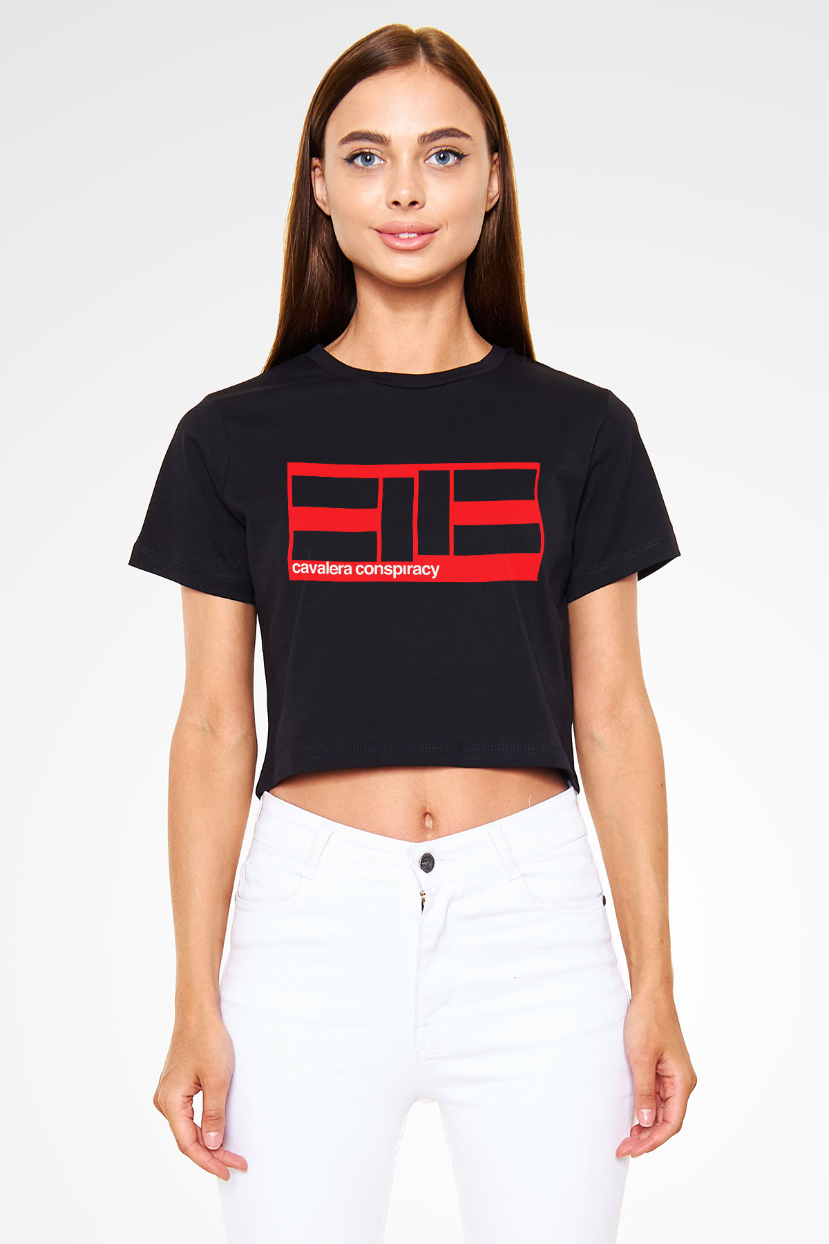 Cavalera Conspiracy Siyah Crop Top Tişört