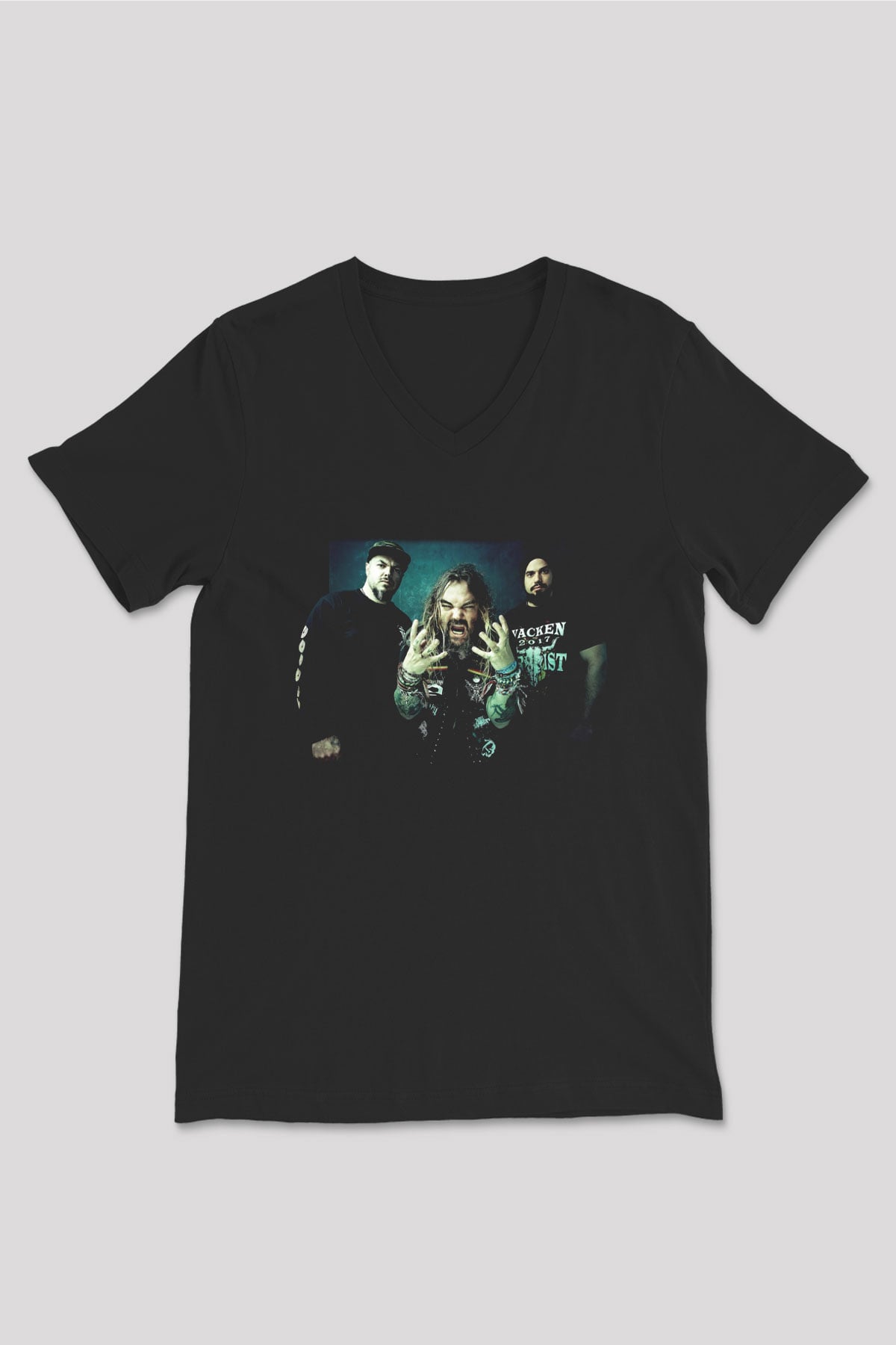Cavalera Conspiracy Siyah Unisex V Yaka Tişört T-Shirt