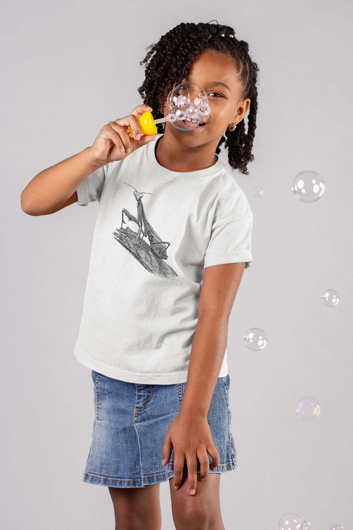 Çekirge Baskılı Beyaz Unisex Beyaz Çocuk Tişört - Tshirt