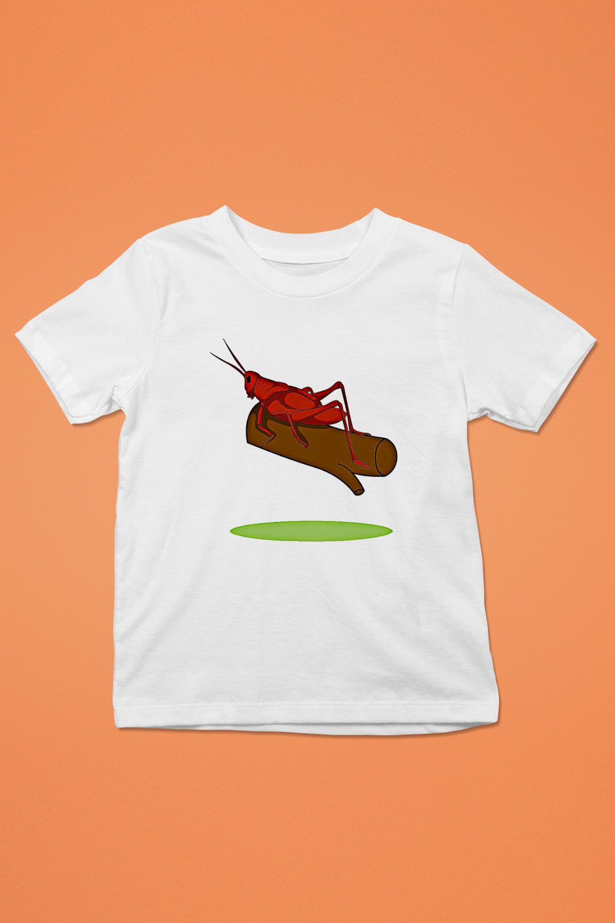 Çekirge Baskılı Beyaz Unisex Beyaz Çocuk Tişört - Tshirt