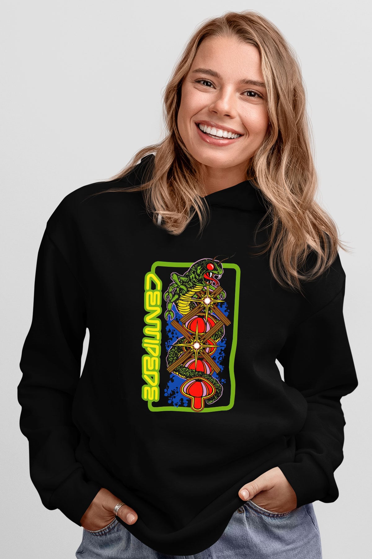 Centipede Siyah Unisex Hoodie
