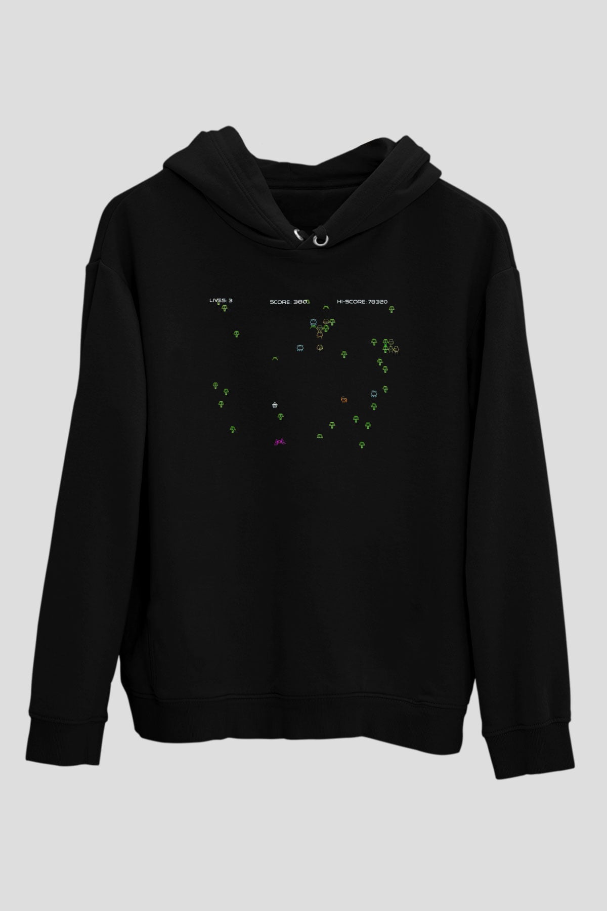 Centipede Siyah Unisex Kapüşonlu Sweatshirt