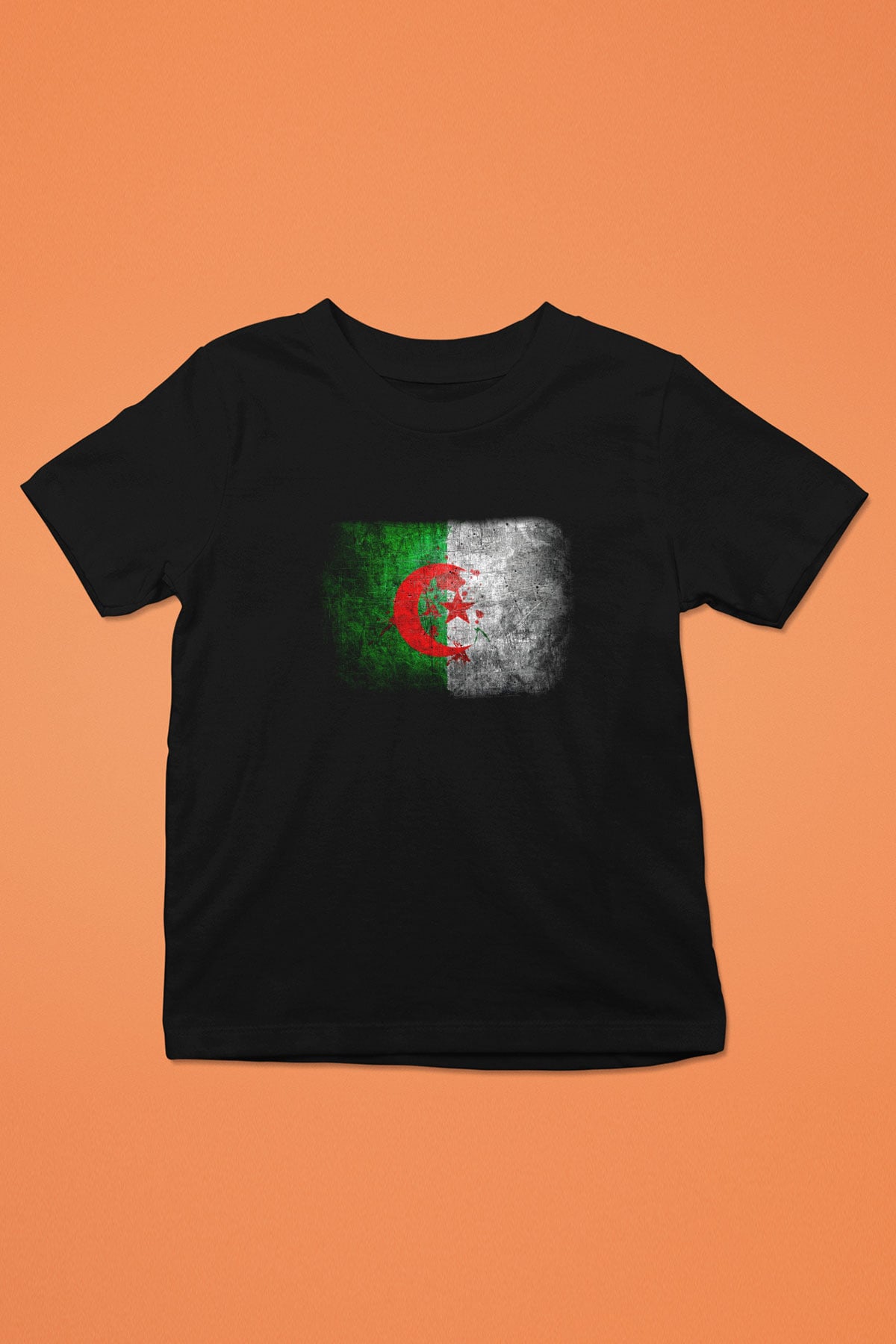 Cezayir Baskılı Siyah Unisex Çocuk Tişört