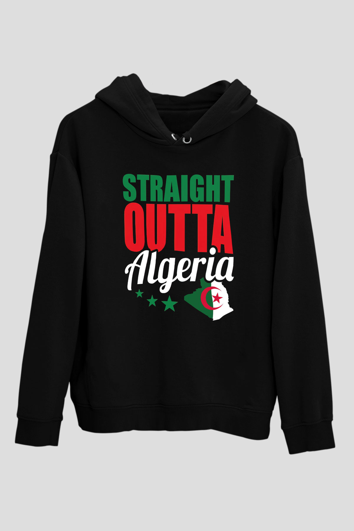 Cezayir Siyah Unisex Hoodie