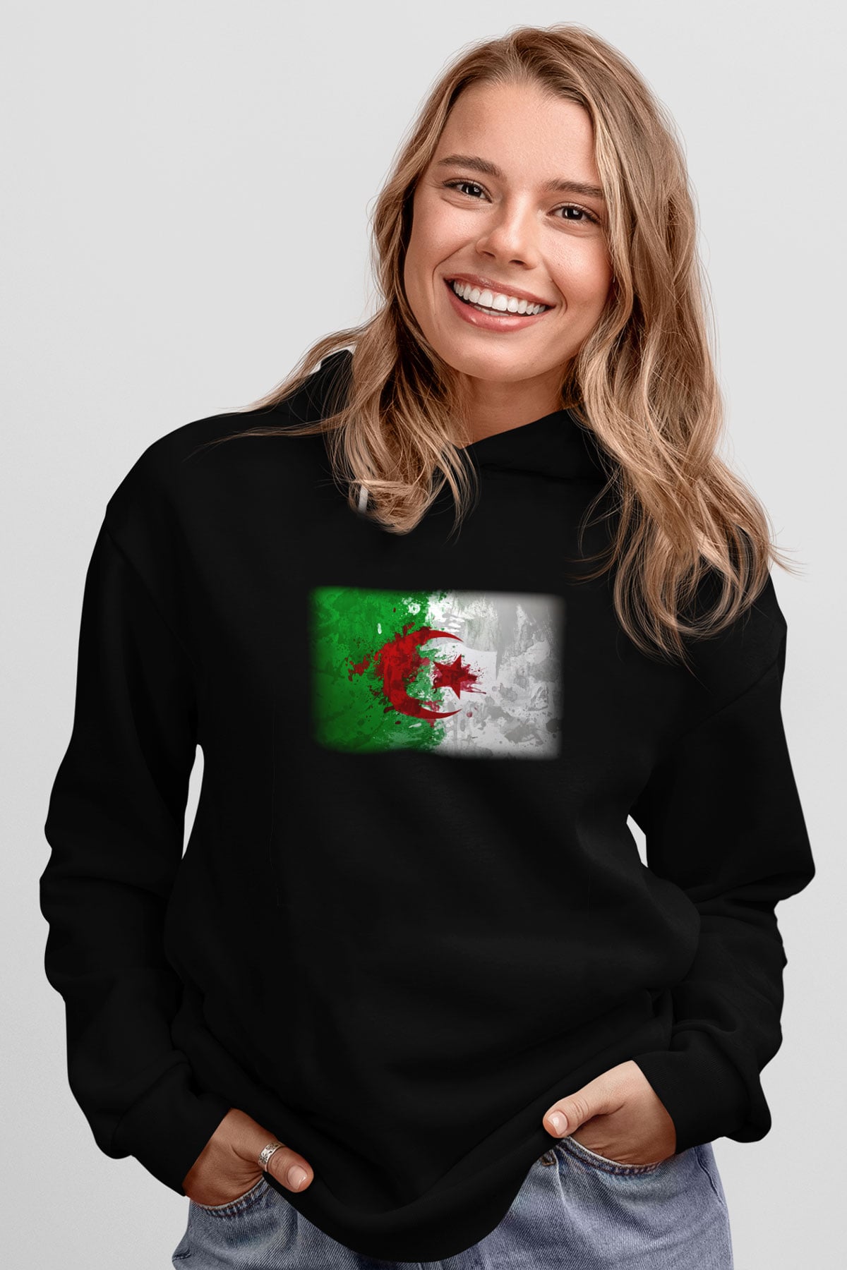 Cezayir Siyah Unisex Hoodie
