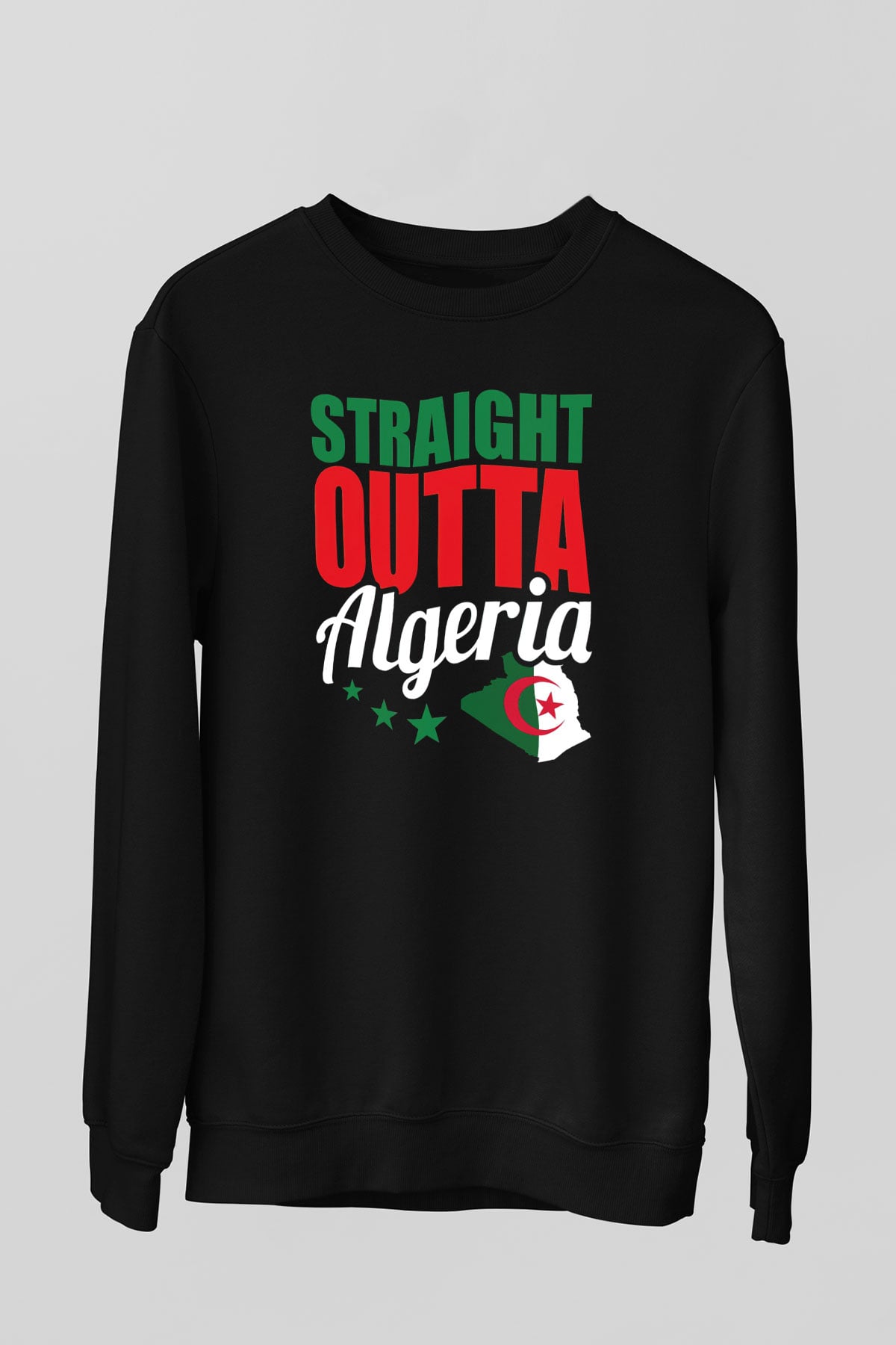 Cezayir Siyah Unisex Sweatshirt