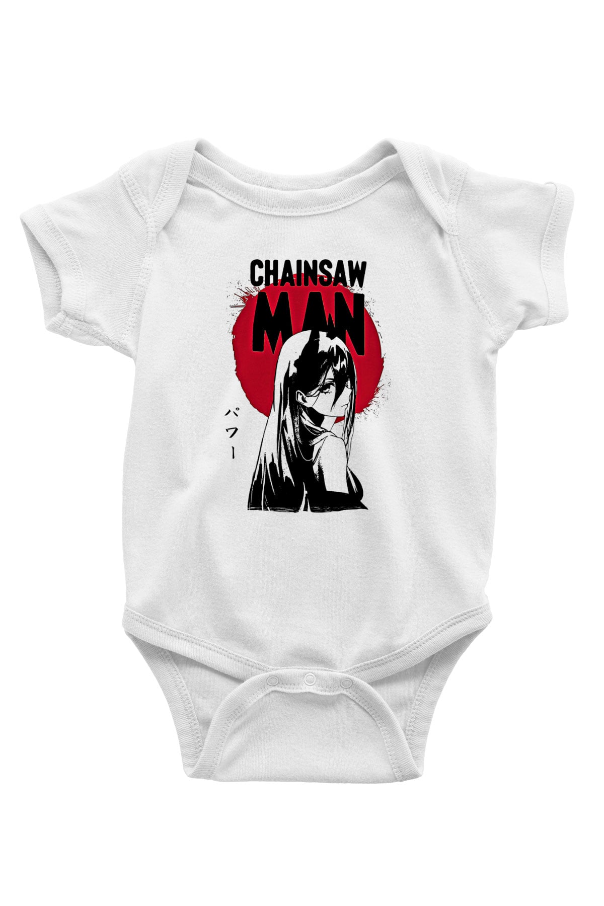 Chainsaw Man Baskılı Beyaz Unisex Bebek Body - Zıbın
