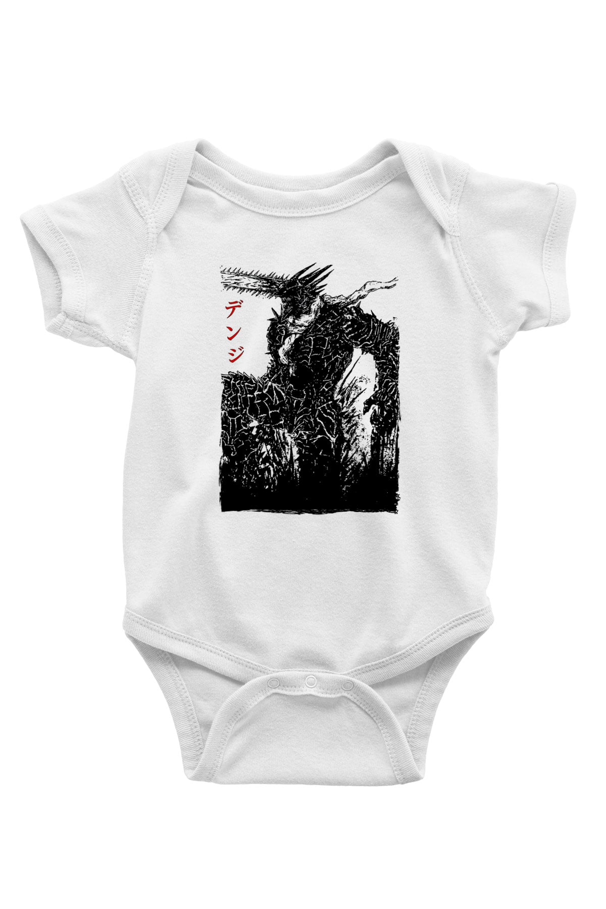 Chainsaw Man Baskılı Beyaz Unisex Bebek Body - Zıbın