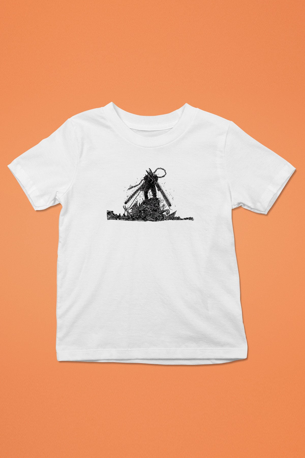 Chainsaw Man Baskılı Beyaz Unisex Beyaz Çocuk Tişört - Tshirt