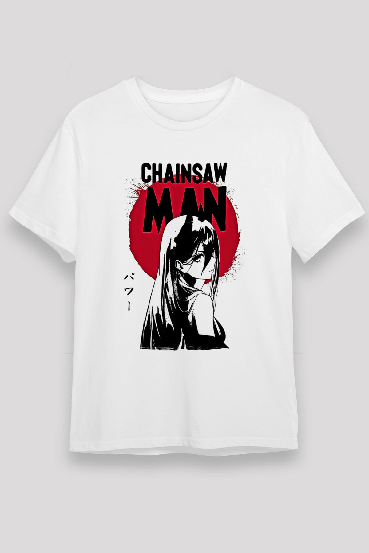 Chainsaw Man Unisex Baskılı Beyaz Tişört - Tshirt