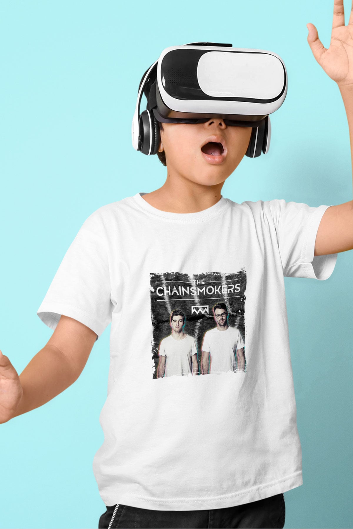 Chainsmokers Baskılı Beyaz Çocuk Tişört