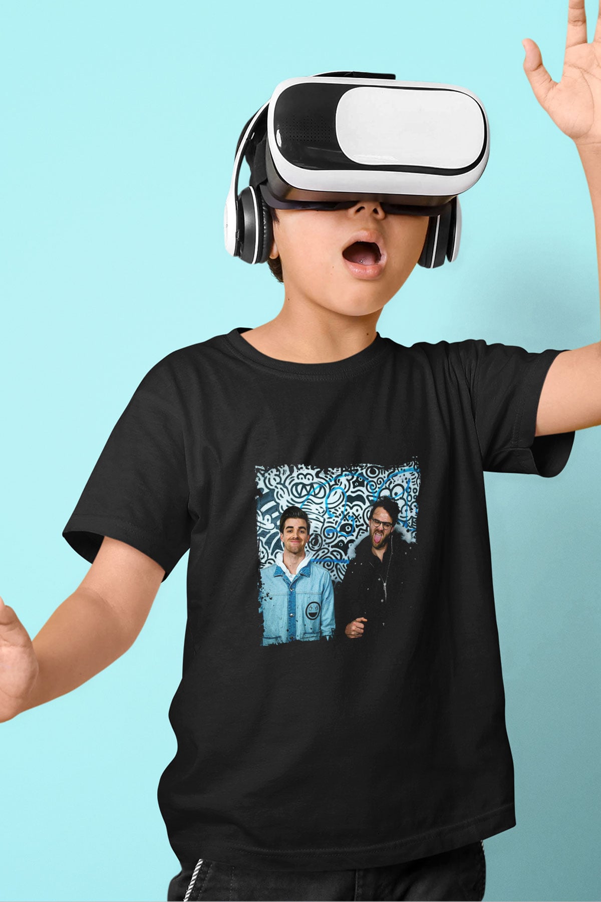 Chainsmokers Baskılı Unisex Siyah Çocuk Tişört