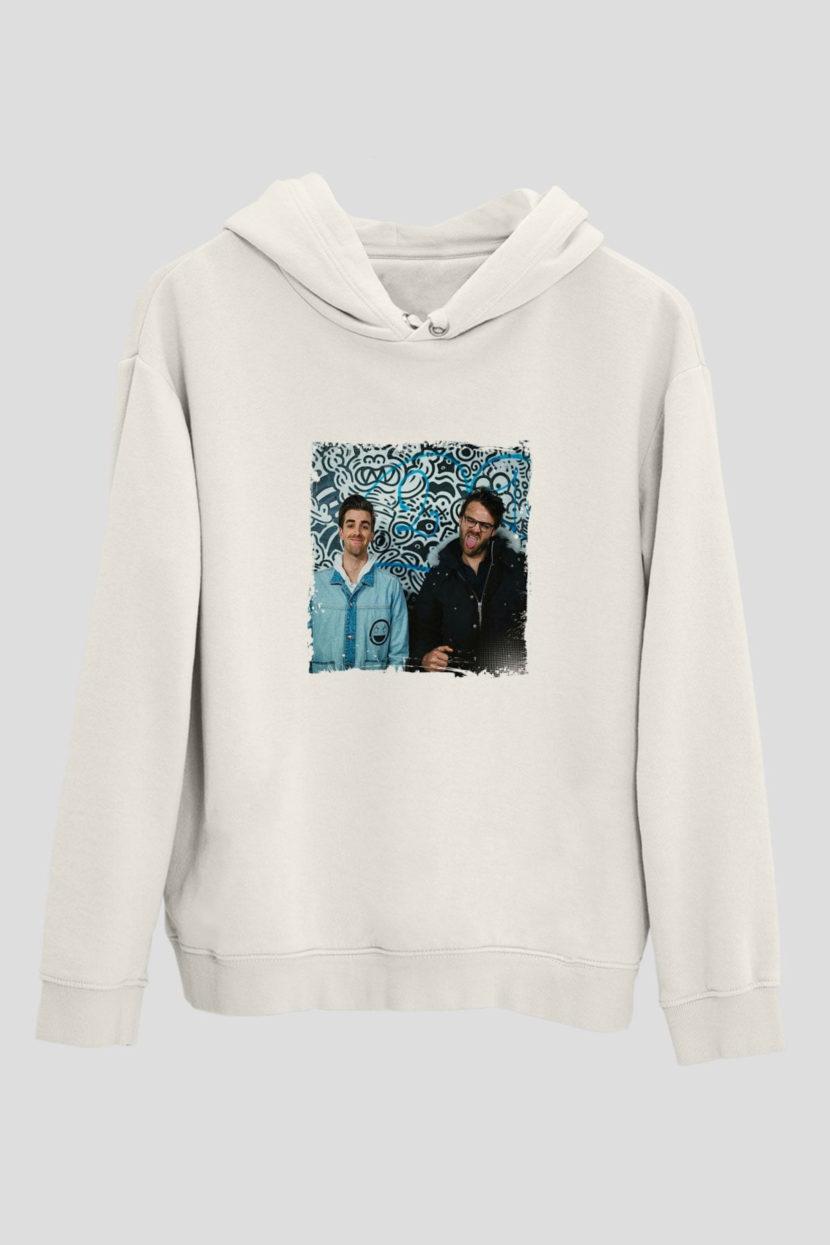ChainsmokersBaskılı Beyaz Hoodie