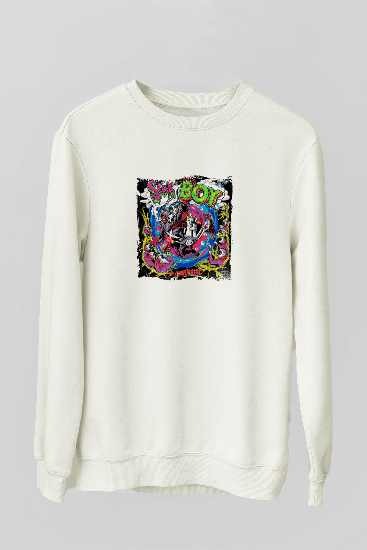 ChainsmokersBaskılı Beyaz Sweatshirt