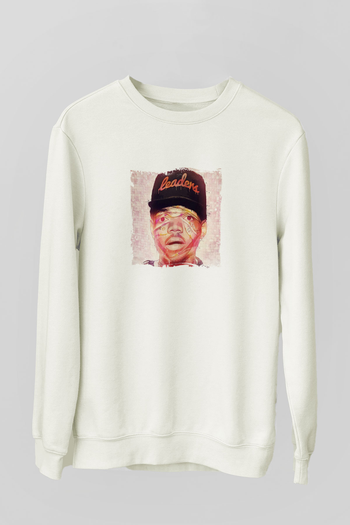 Chance The Rapper Baskılı Unisex Beyaz Sweatshirt