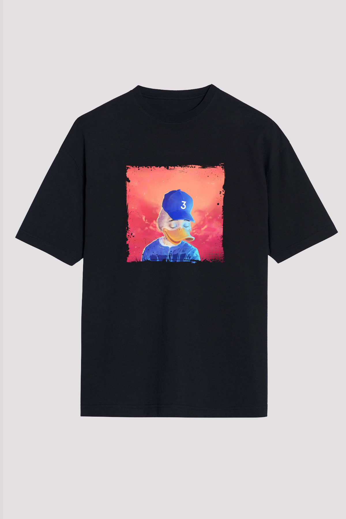 Chance The Rapper Baskılı Unisex Oversize Siyah Tişört