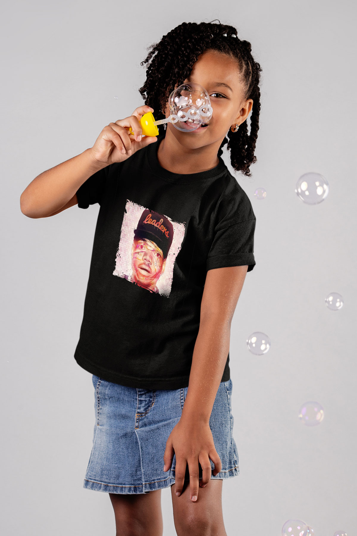 Chance The Rapper Baskılı Unisex Siyah Çocuk Tişört