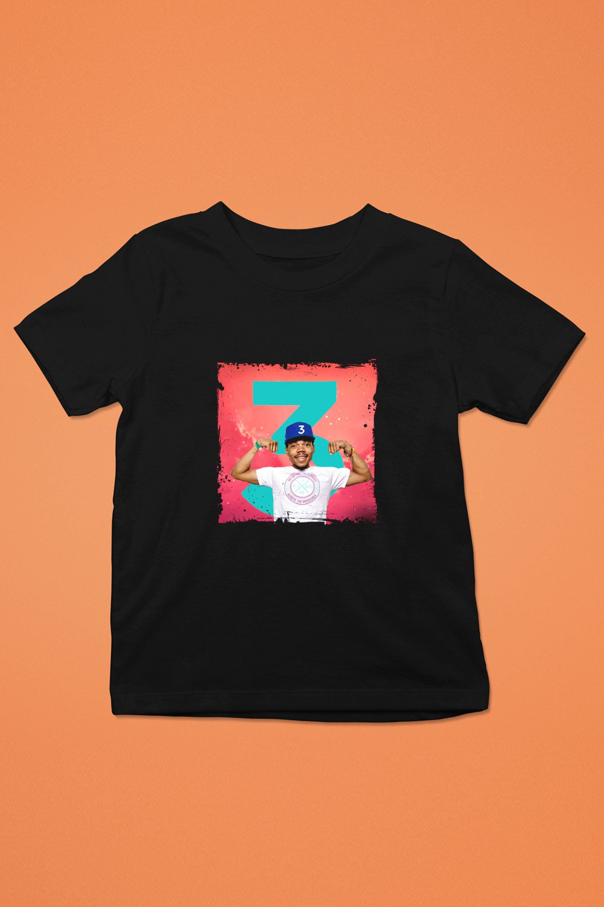 Chance The Rapper Baskılı Unisex Siyah Çocuk Tişört