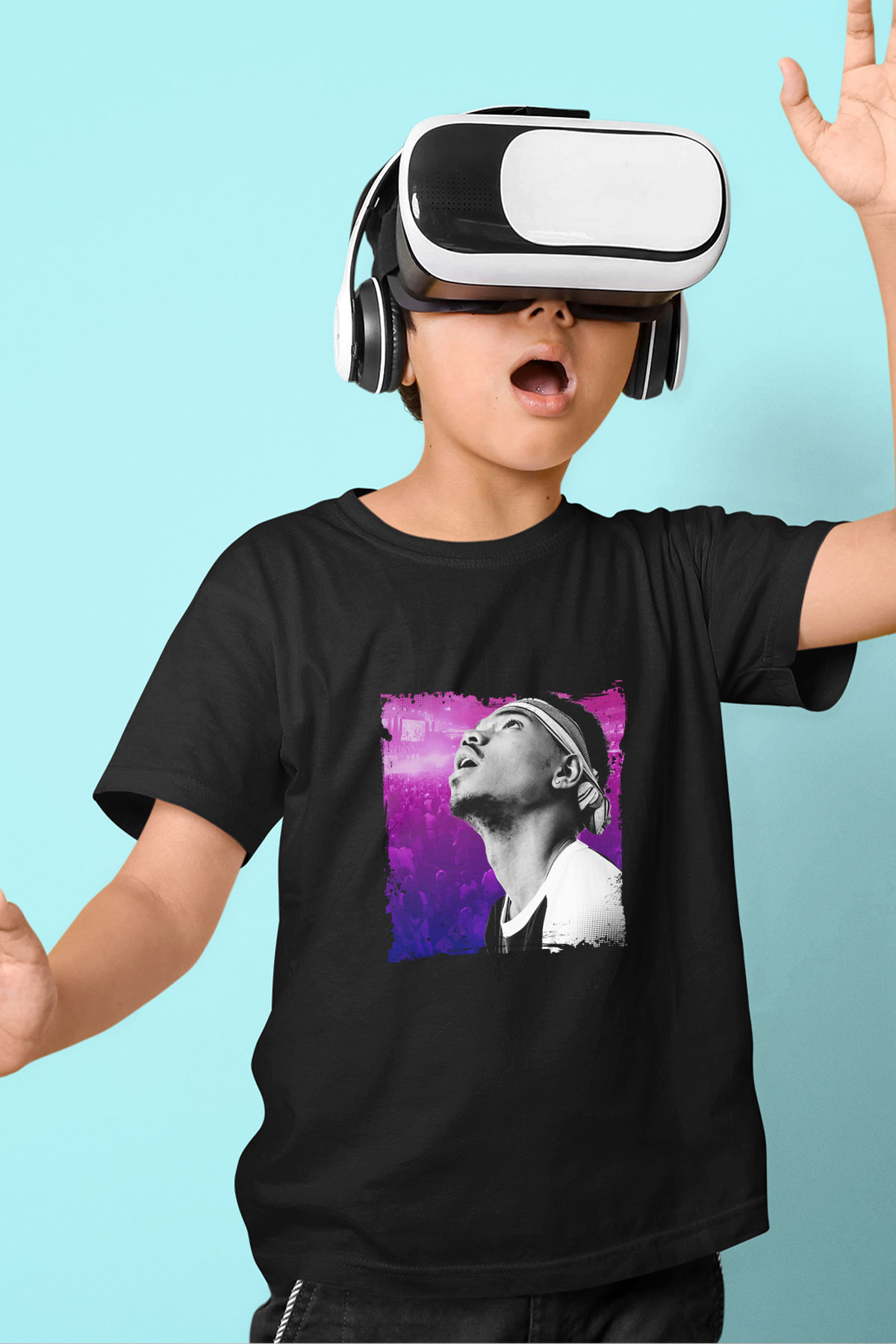 Chance The Rapper Baskılı Unisex Siyah Çocuk Tişört
