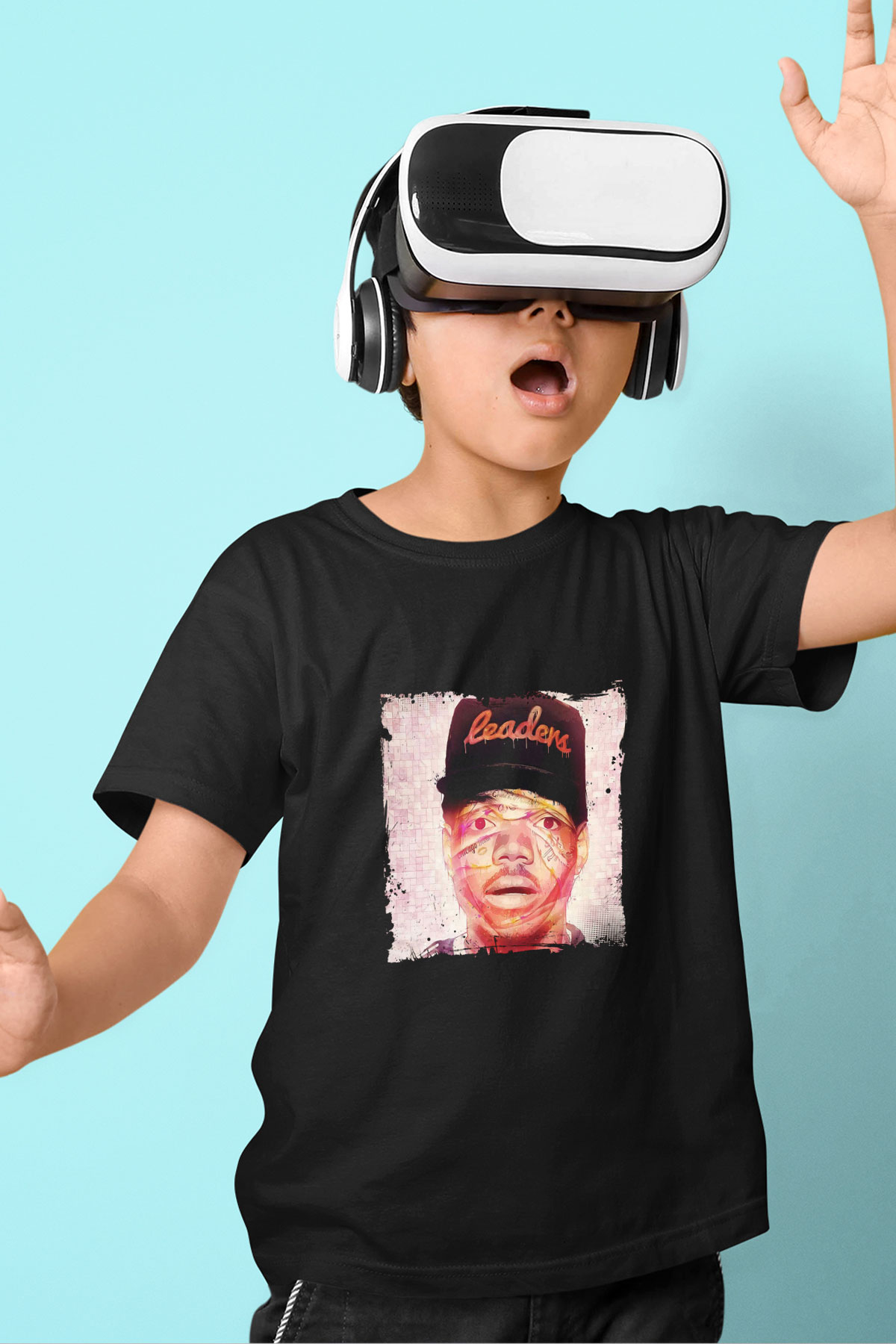 Chance The Rapper Baskılı Unisex Siyah Çocuk Tişört