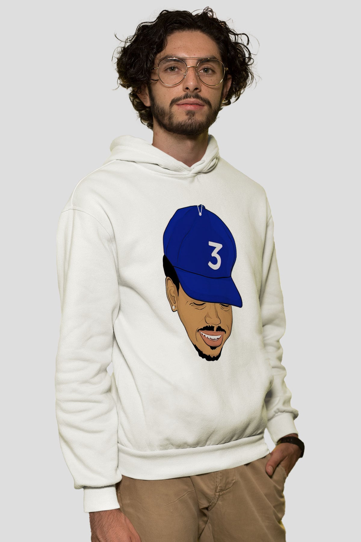Chance The Rapper Beyaz Unisex Kapşonlu Sweatshirt