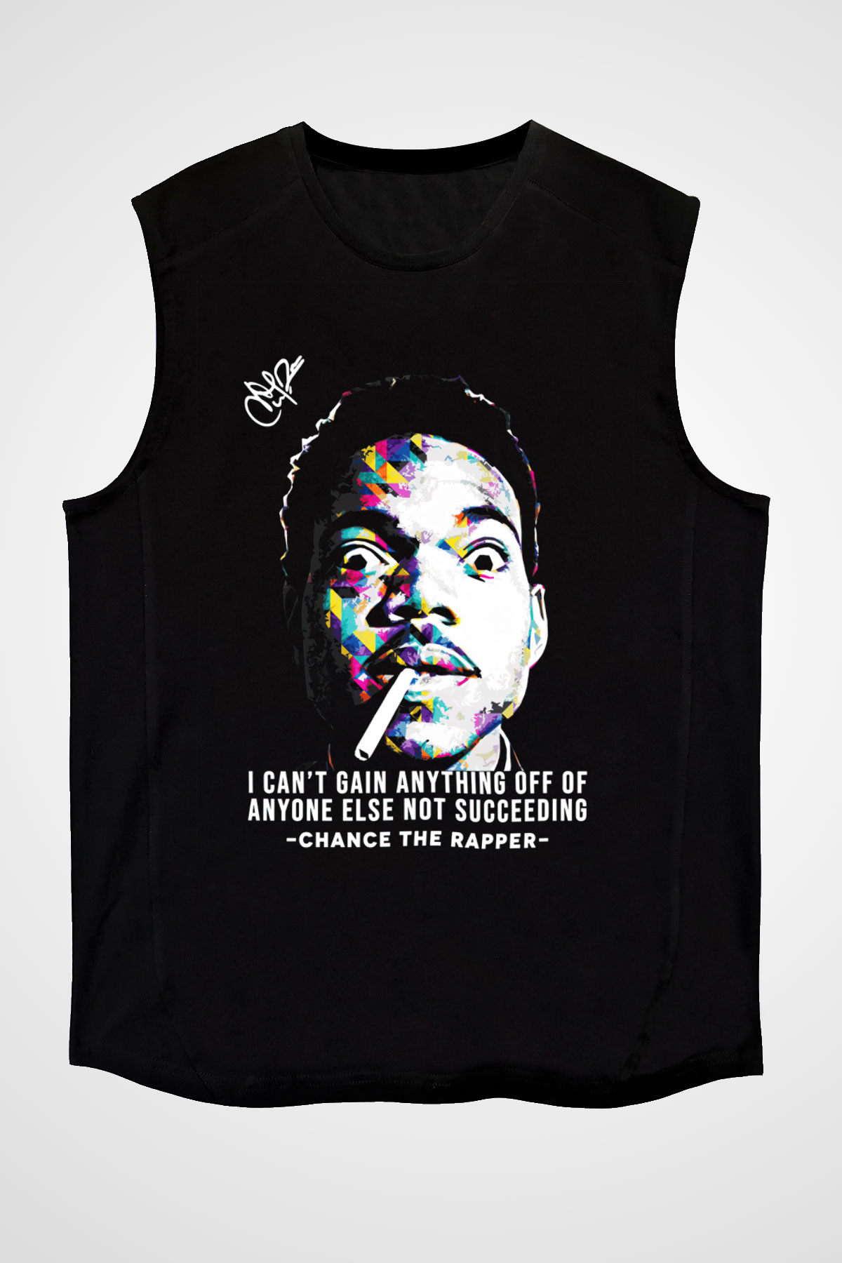 Chance The Rapper Siyah Unisex Kolsuz Tişört