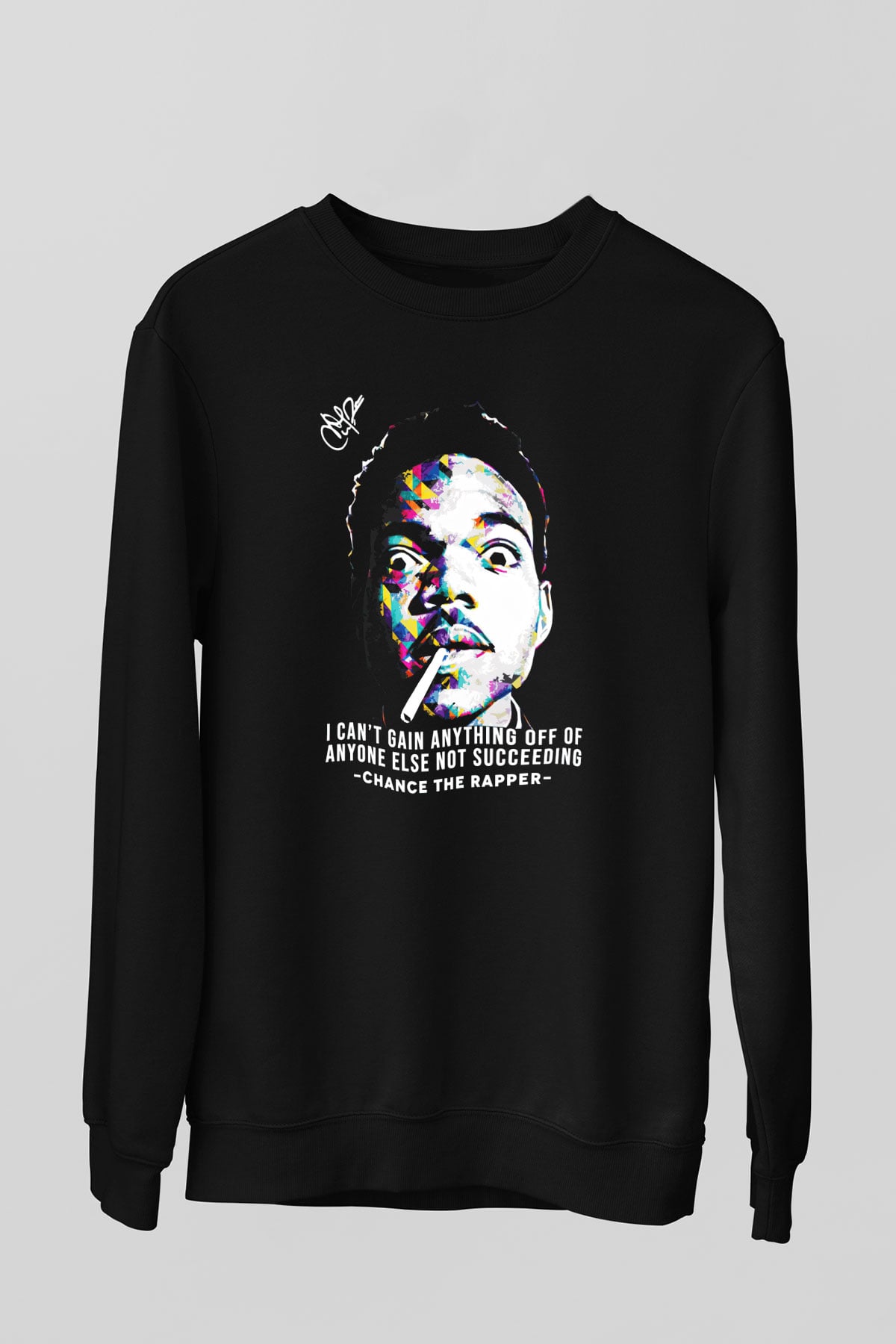Chance The Rapper Siyah Unisex Sweatshirt